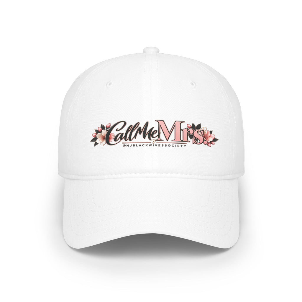 Call Me Mrs. Floral Low Profile Baseball Cap