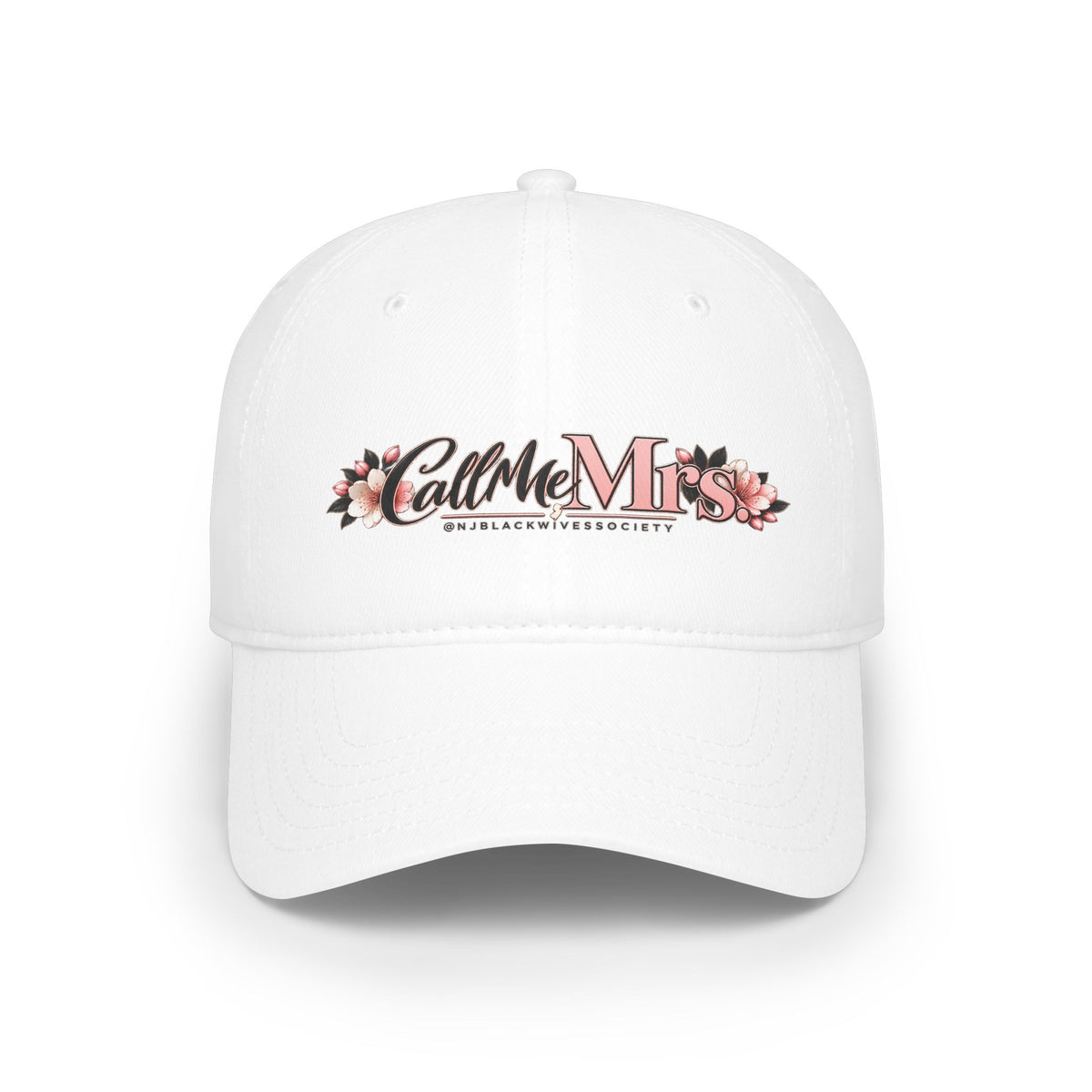 Call Me Mrs. Floral Low Profile Baseball Cap