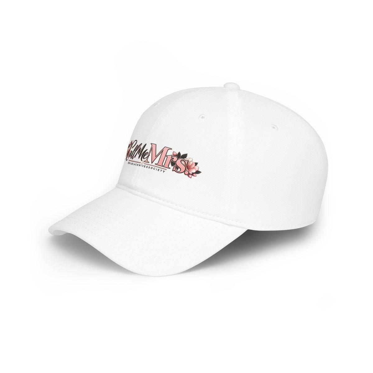 Call Me Mrs. Floral Low Profile Baseball Cap